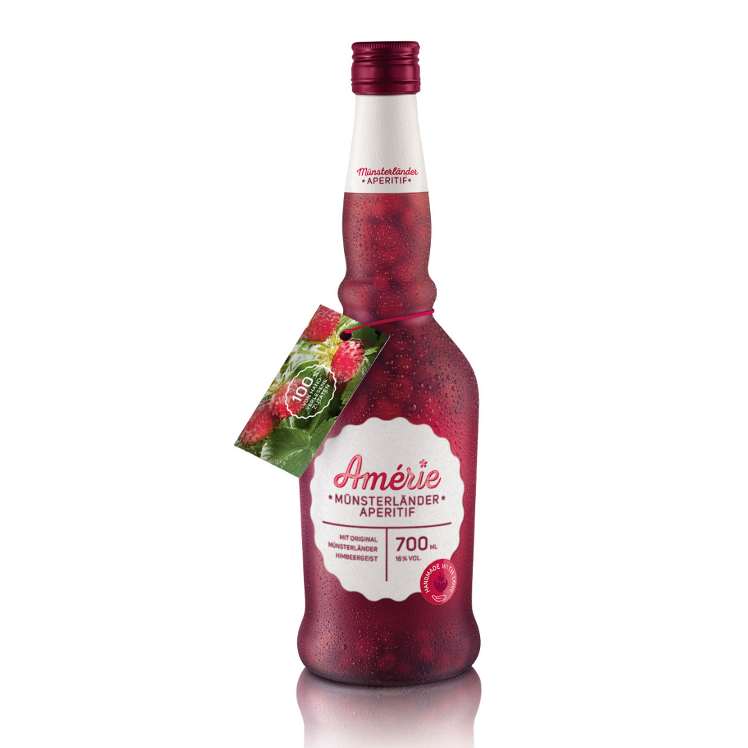 Amerie Münsterländer Aperitif 0,7 l Flasche. Alkoholgehalt: 16%vol. Amerie Münsterländer Aperitif 0,7 l Flasche. Alkoholgehalt: 16%vol.