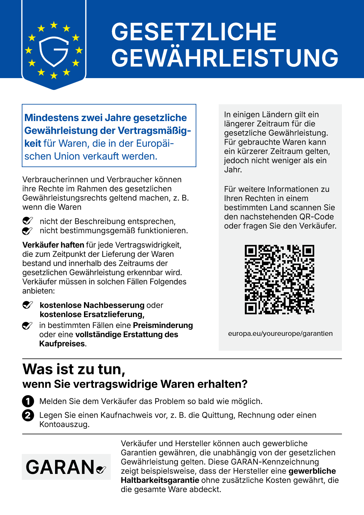 EU-Gewährleistungsmitteilung