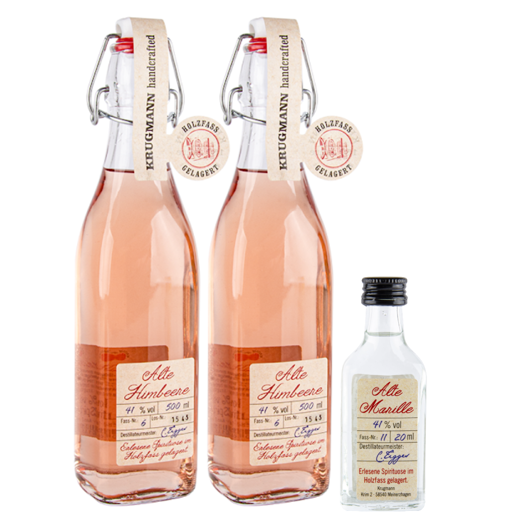 Krugmann Alte Himbeere Doppelpack mit Marillenminiatur