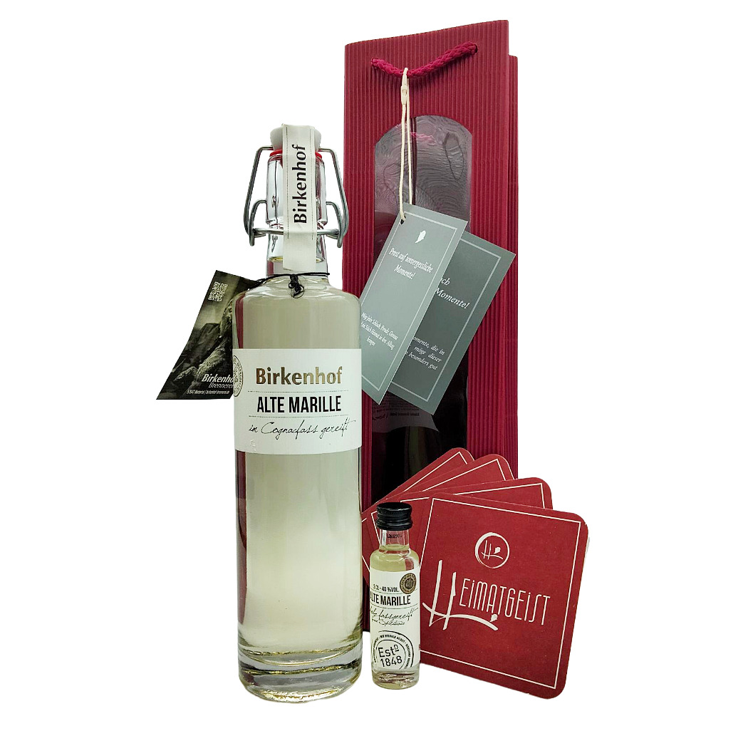 Birkenhof Alte Marille 0,5l Geschenkset in Tragetasche