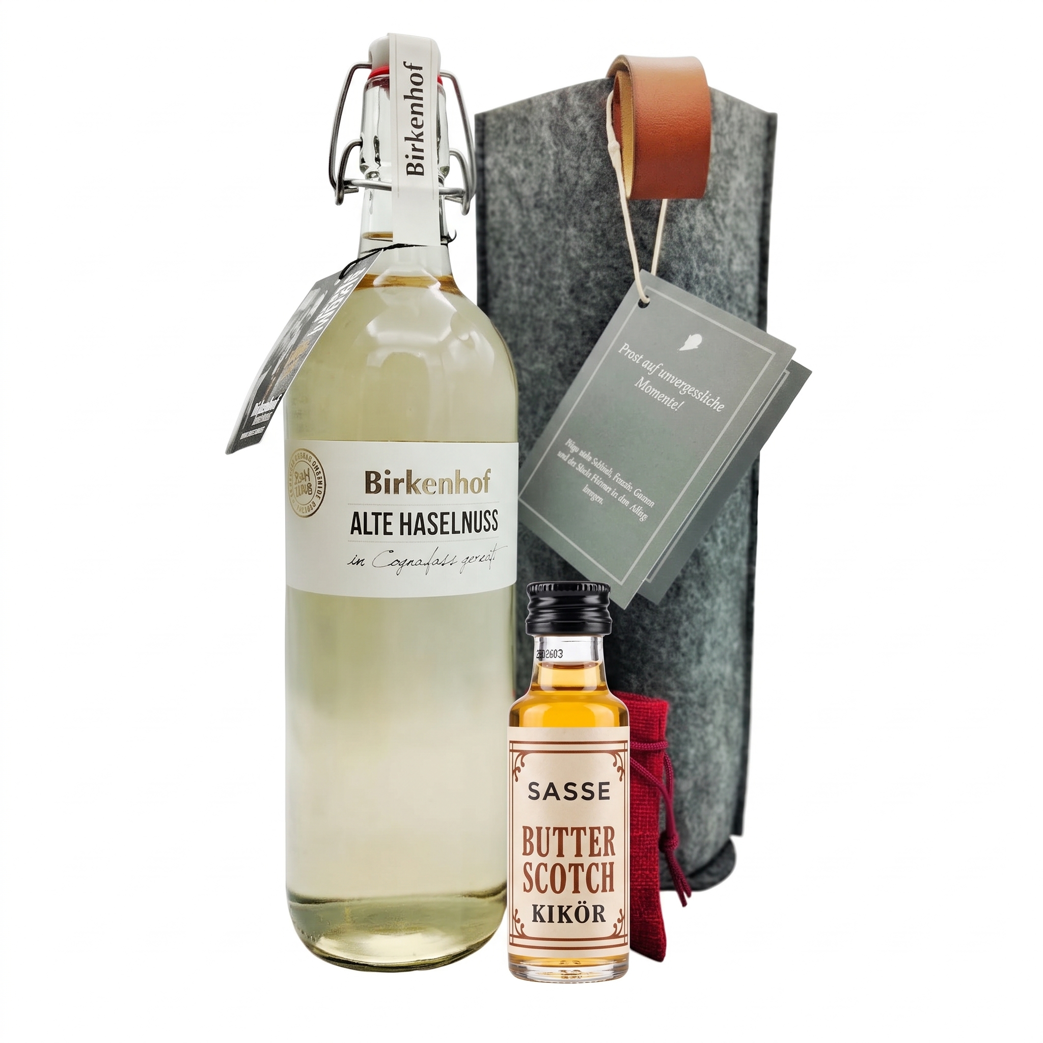 Birkenhof Alte Haselnuss Geschenkset in moderner Filztasche