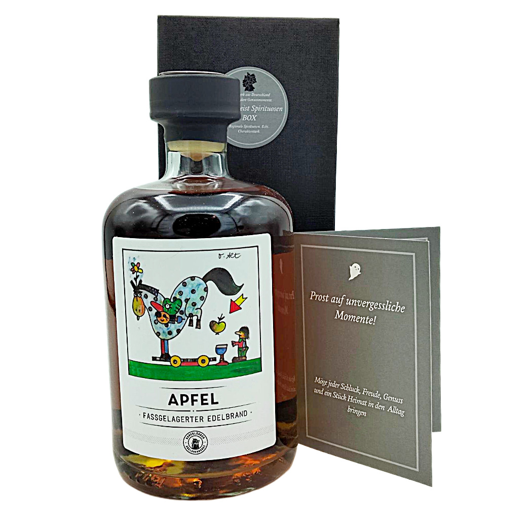 Apfelbrand – Holzfassgelagert 0,50 l/Fl., 42%-Vol.,