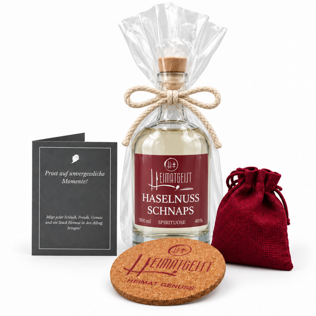 Haselnuss-Schnaps 500ml 40%vol.Geschenkset