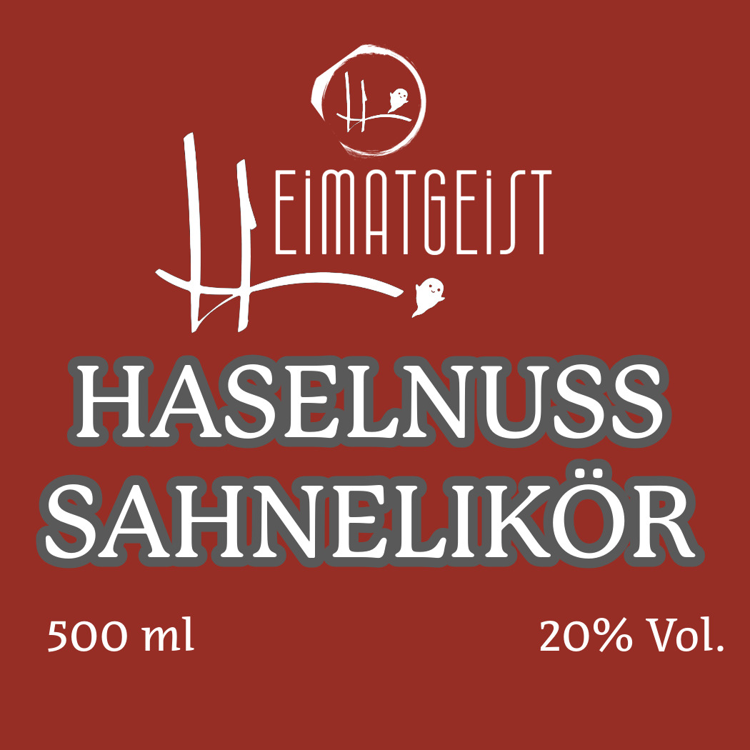 Haselnuss Sahnelikör in 500 ml Flasche, 20 % Vol., cremig und nussig, von Heimatgeist.
